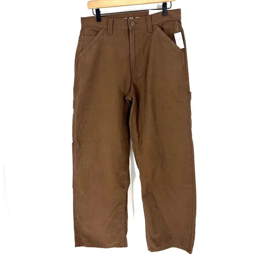 Old Navy Carpenter Pants Size 30x30 Men Brown Vintage Baggy Workwear Utility